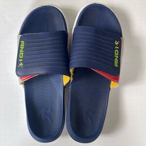 And1 White Blue Slides Sandals